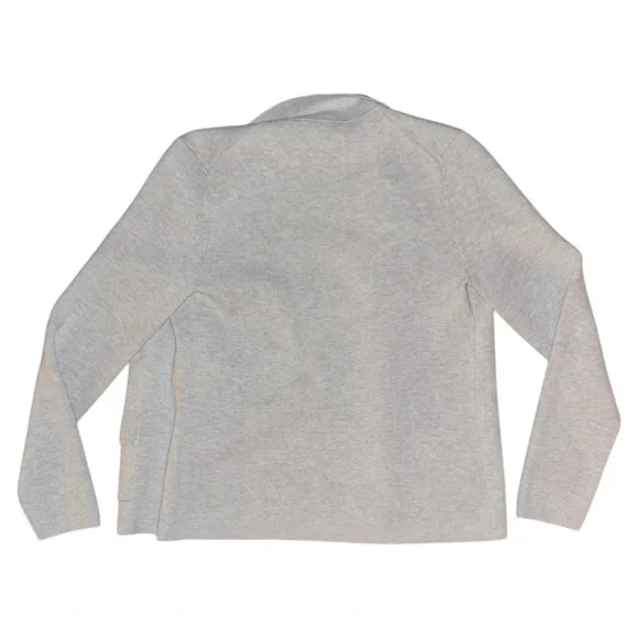 Banana Republic Milano Stitch Cropped Knit Sweater Blazer in Light Gray Heather - Picture 2 of 3